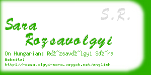 sara rozsavolgyi business card